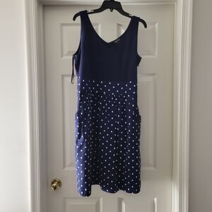 City Chic Navy Polka Dot Dress